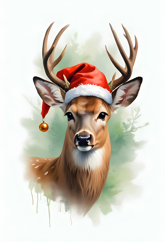 Poster noël renne du père noël - TenStickers