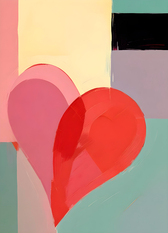 Poster photo réaliste peinture de coeur - TenStickers