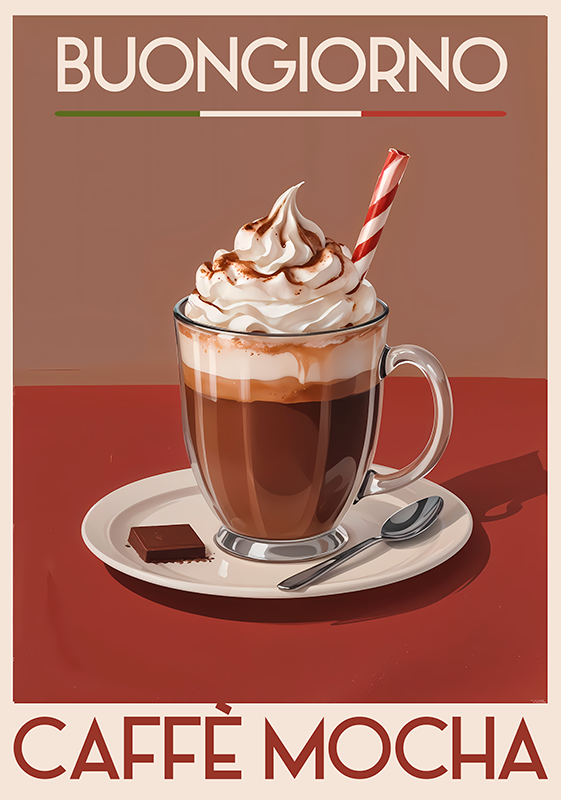 Poster vintage café mocha - TenStickers