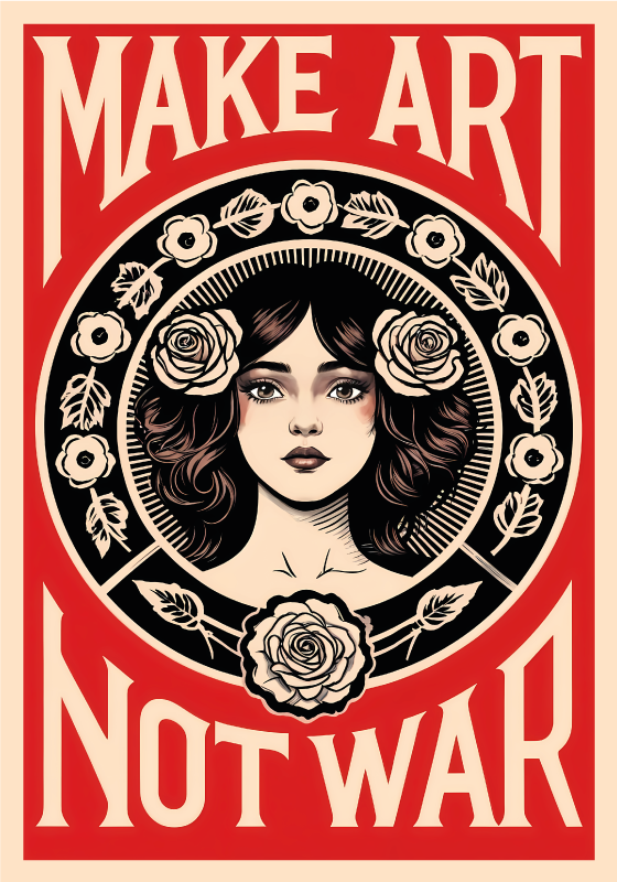 Poster art make art not war - TenStickers