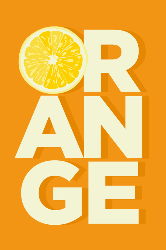 Poster cuisine texte orange tranché - TenStickers