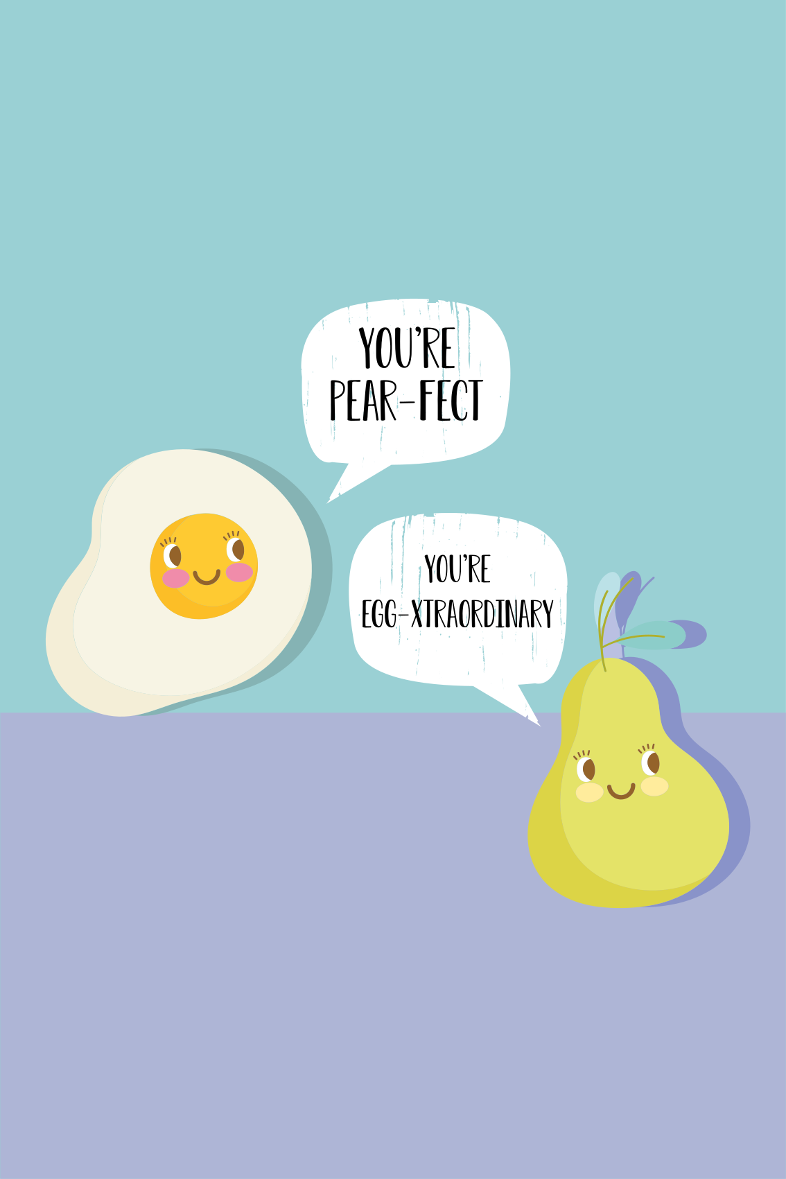 Poster cuisine jeu de mots Œuf et poire - TenStickers
