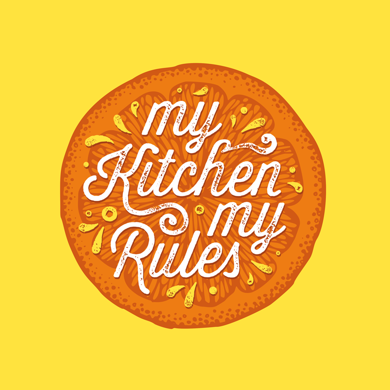 Poster cuisine dessin à la main orange - TenStickers