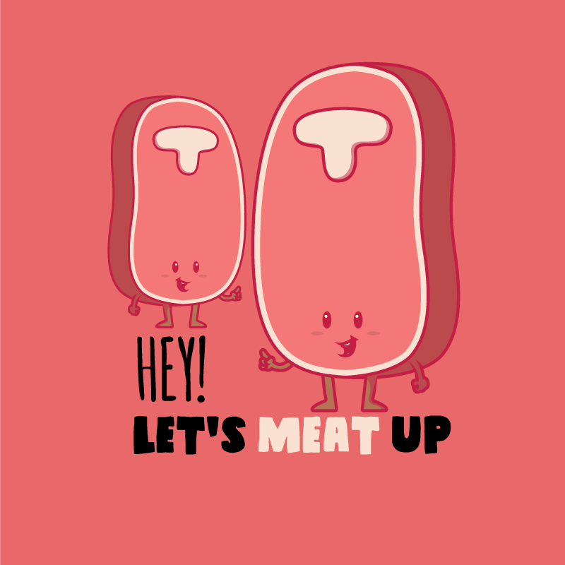 Poster cuisine citation amusante sur la viande - TenStickers