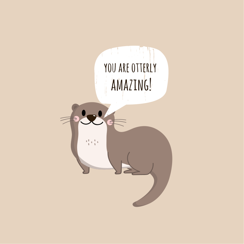 Poster cuisine jeu de mots amusant sur les loutres - TenStickers