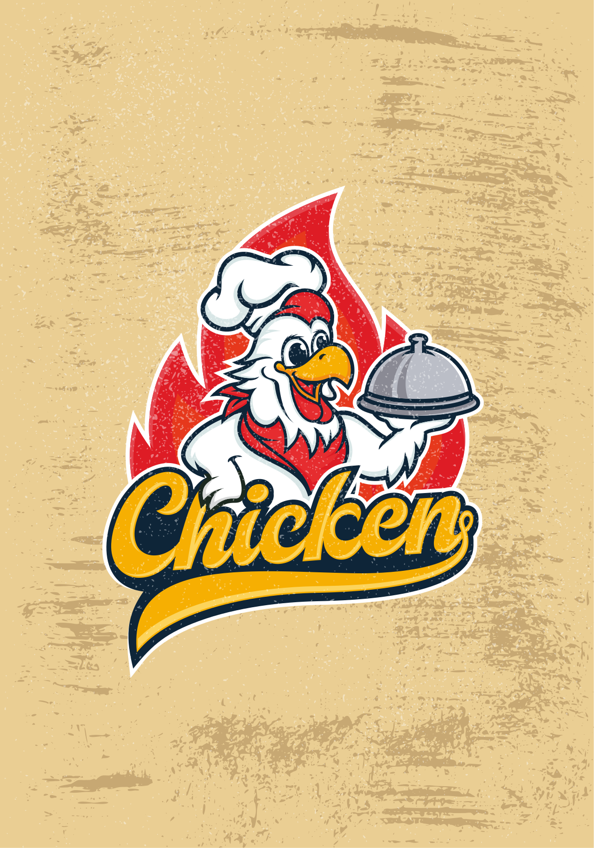 Poster cuisine chef de poulet vintage - TenStickers