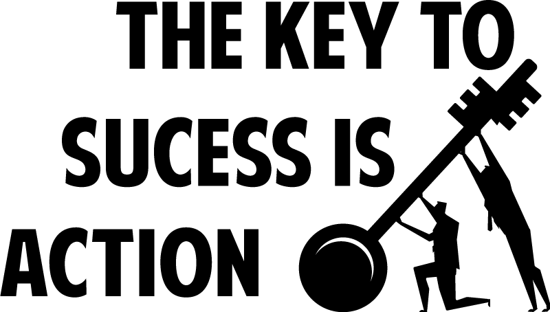 Poster bureau le succès est une action - TenStickers