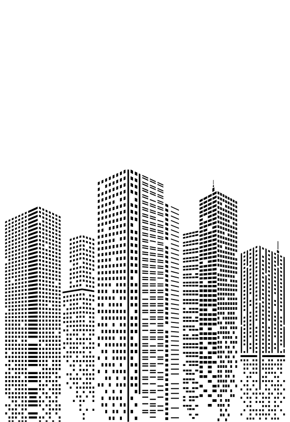 Poster bureau paysage urbain skyline - TenStickers