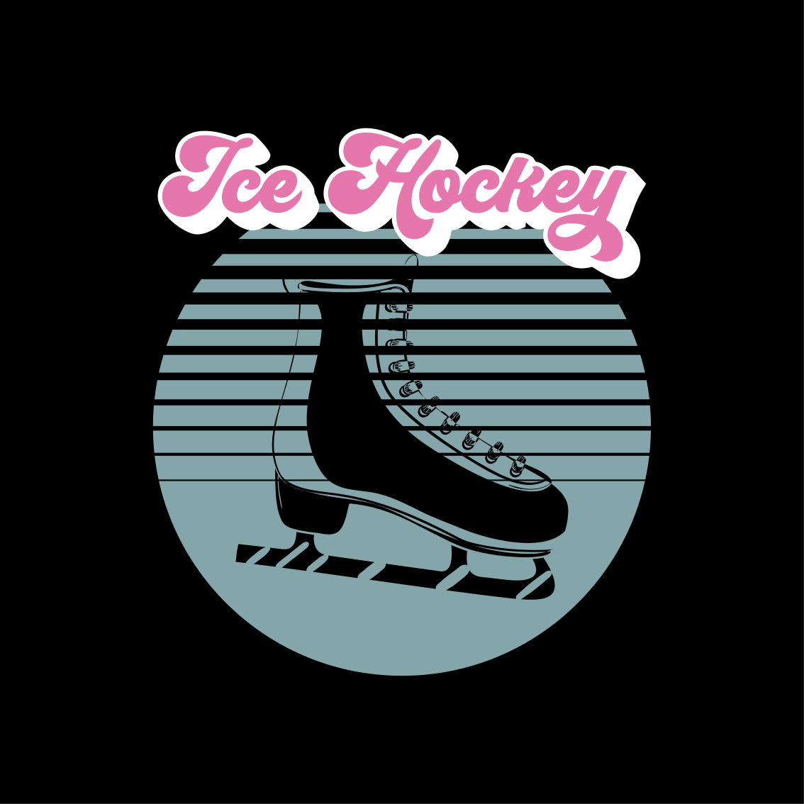 Poster chambre ado patins de hockey sur glace - TenStickers