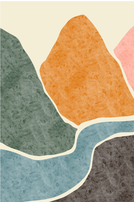 Poster salon peinture moderne abstraite - TenStickers