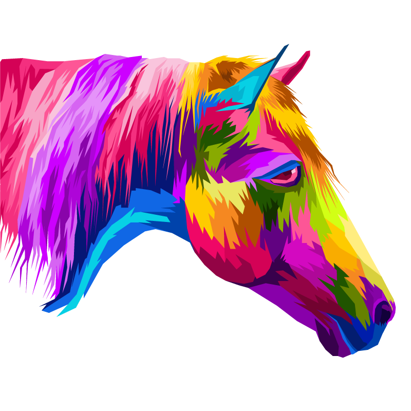 Poster salon chevaux multicolores - TenStickers