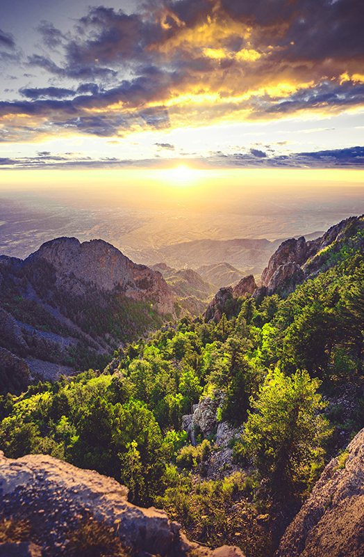 Poster salon lever de soleil en montagne - TenStickers