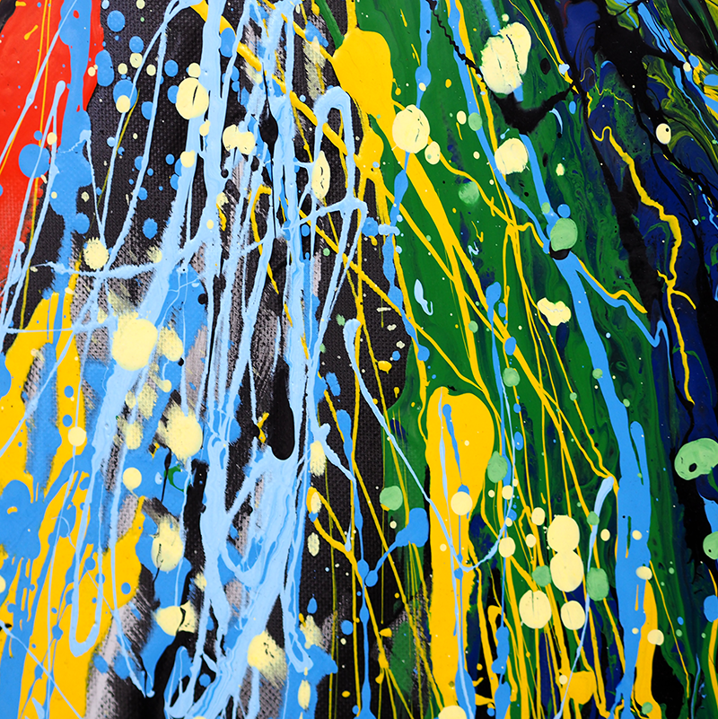 Poster salon éclaboussure de couleurs arc-en-ciel - TenStickers