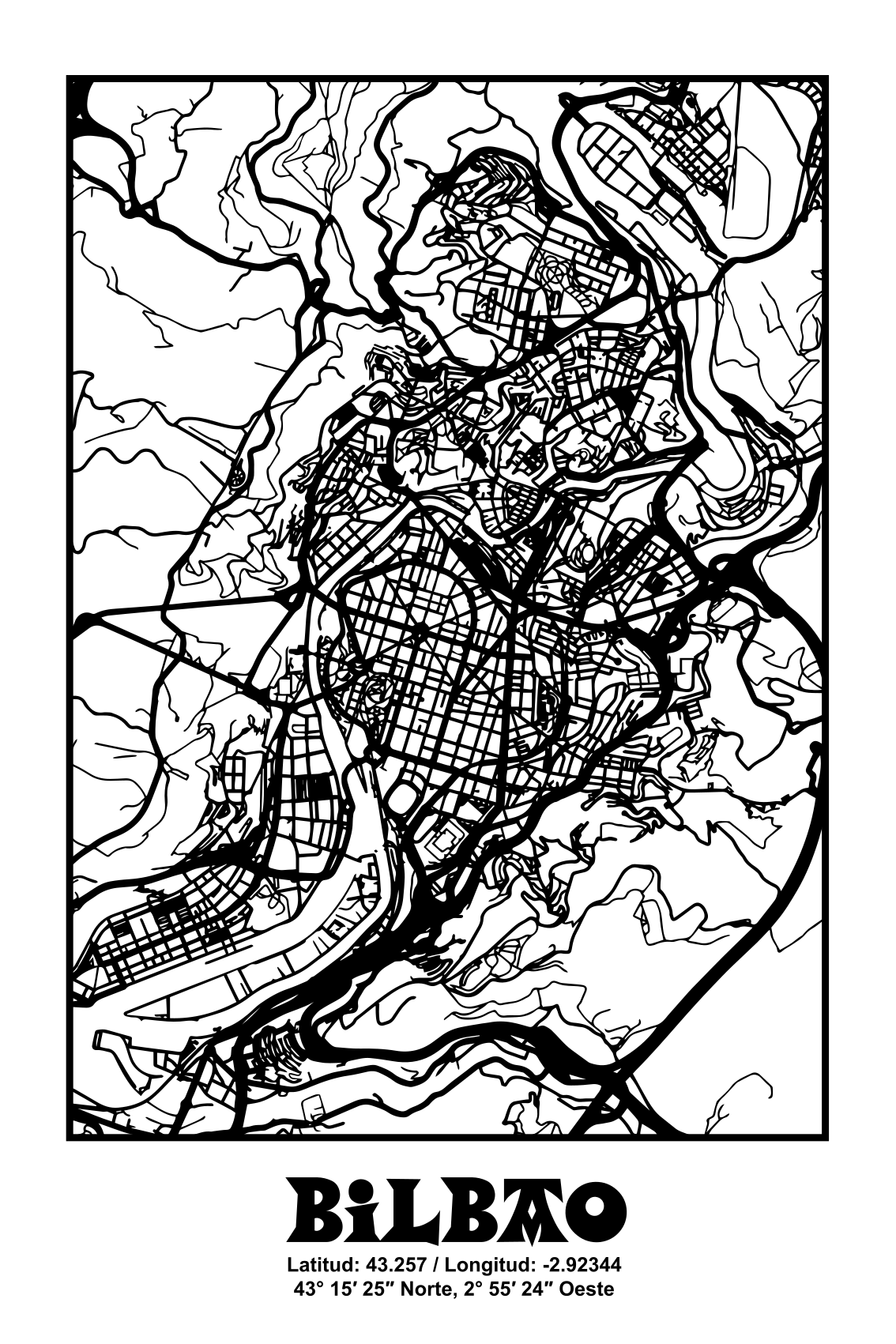 Poster salon bilbao topographique - TenStickers
