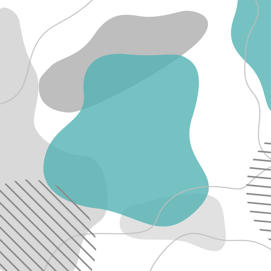 Poster salon formes artistiques bleues et vertes - TenStickers