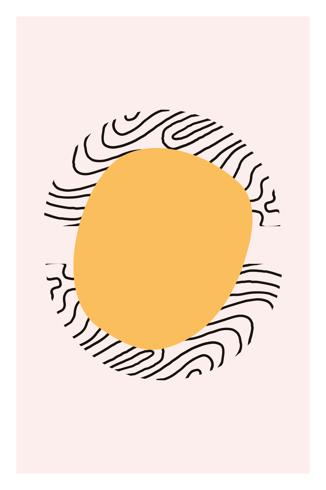 Poster salon lignes et forme jaune - TenStickers