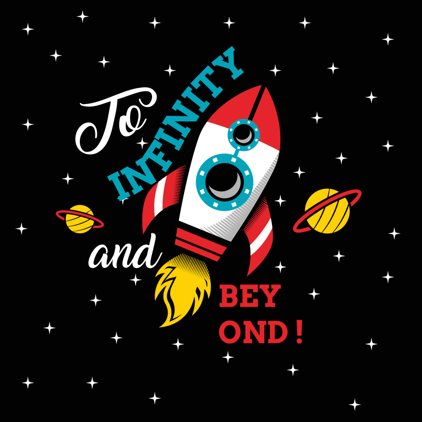 Poster chambre enfant vers l'infini et au-delà - TenStickers