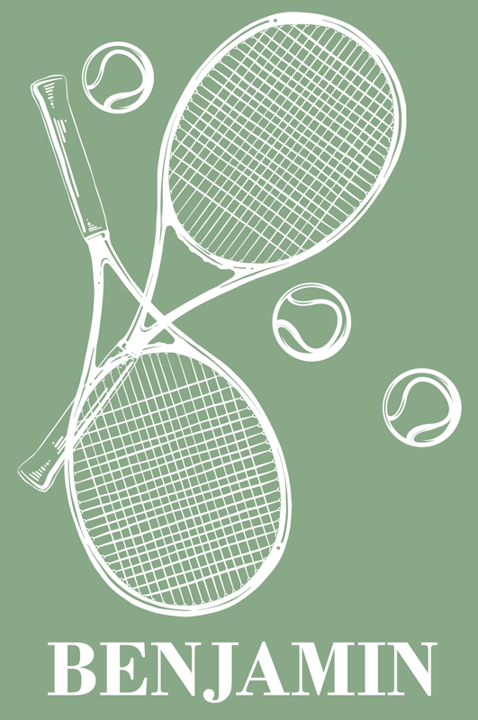 Poster chambre enfant tennis personnalisé - TenStickers