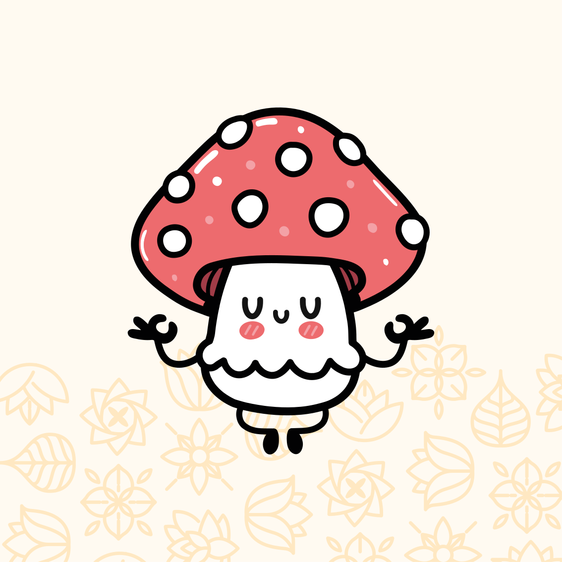 Poster chambre enfant champignon mignon et joyeux - TenStickers
