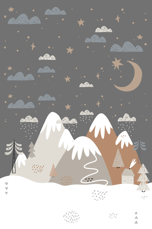 Poster chambre enfant montagnes - TenStickers