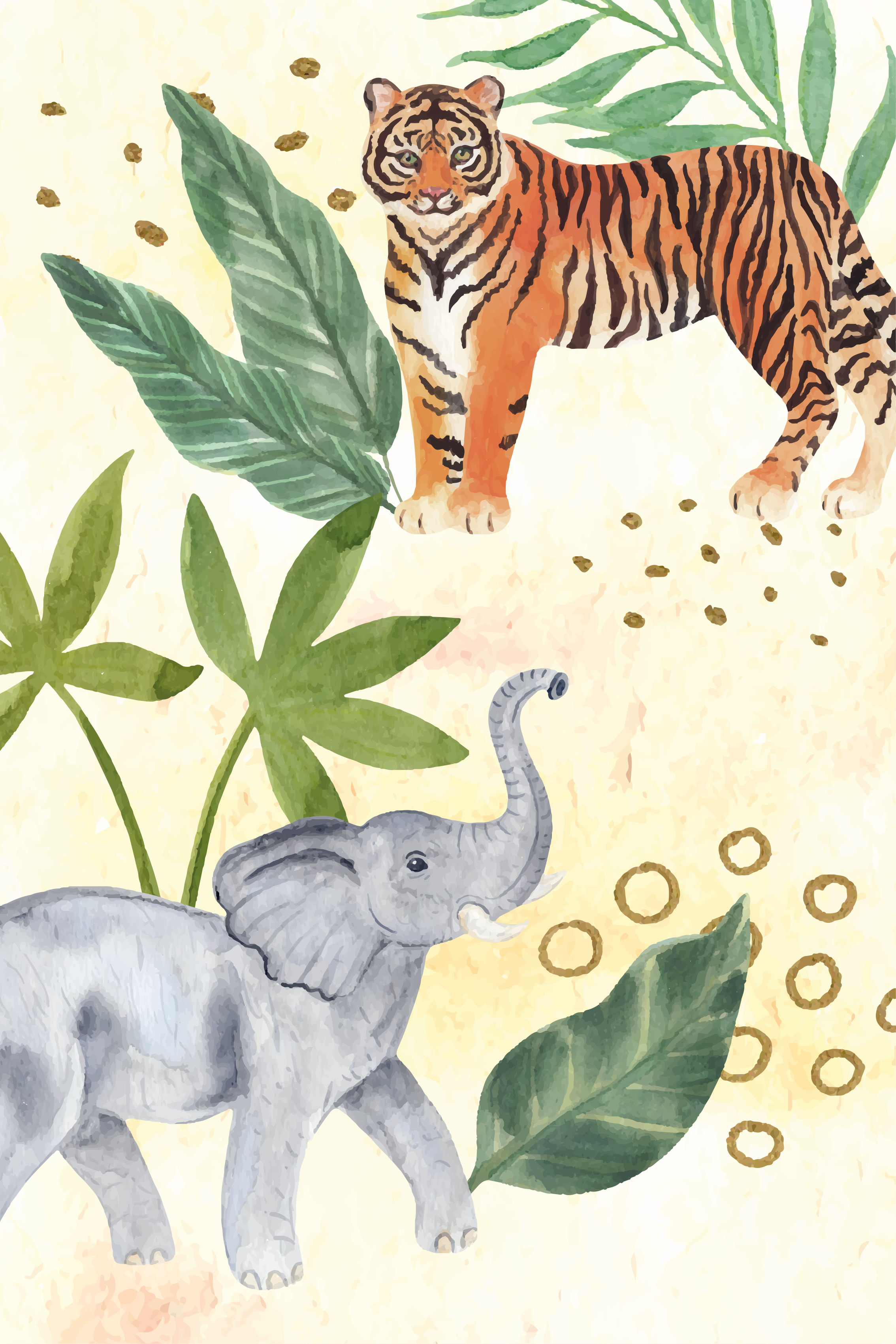 Poster chambre enfant rencontre animaux tropicaux - TenStickers