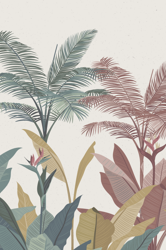 Poster fleurs et plantes motif verdure tropicale - TenStickers