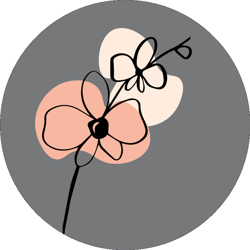 Poster fleurs et plantes design abstrait orchidées - TenStickers