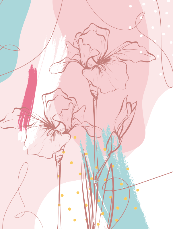 Poster fleurs et plantes motifs floraux abstraits - TenStickers