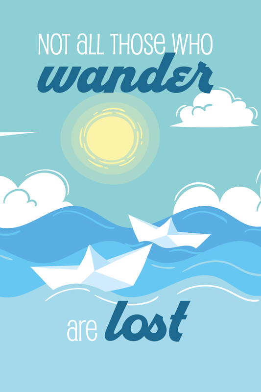 Poster phrases wander perdu citation soleil - TenStickers