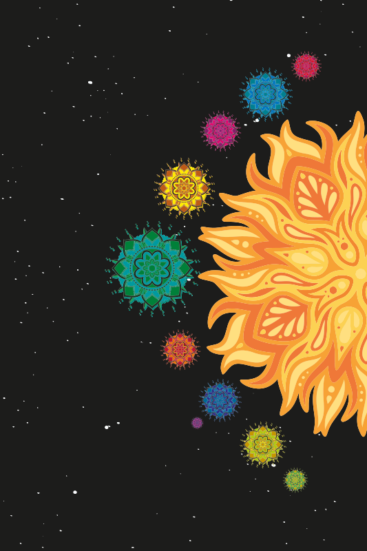 Poster ados mandalas du système solaire - TenStickers