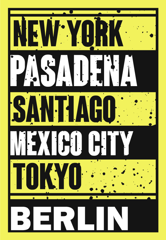 Poster phrases villes en texte superposé - TenStickers