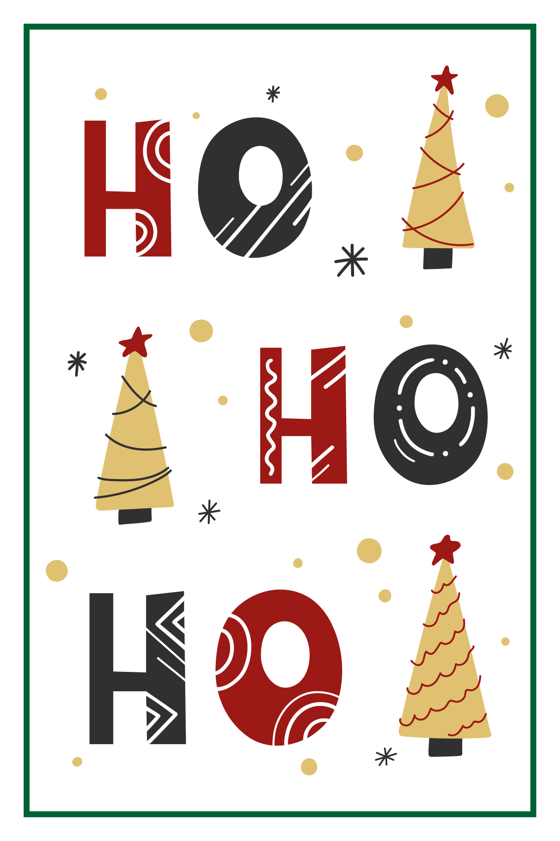 Poster noël design texte ho ho ho de noël - TenStickers