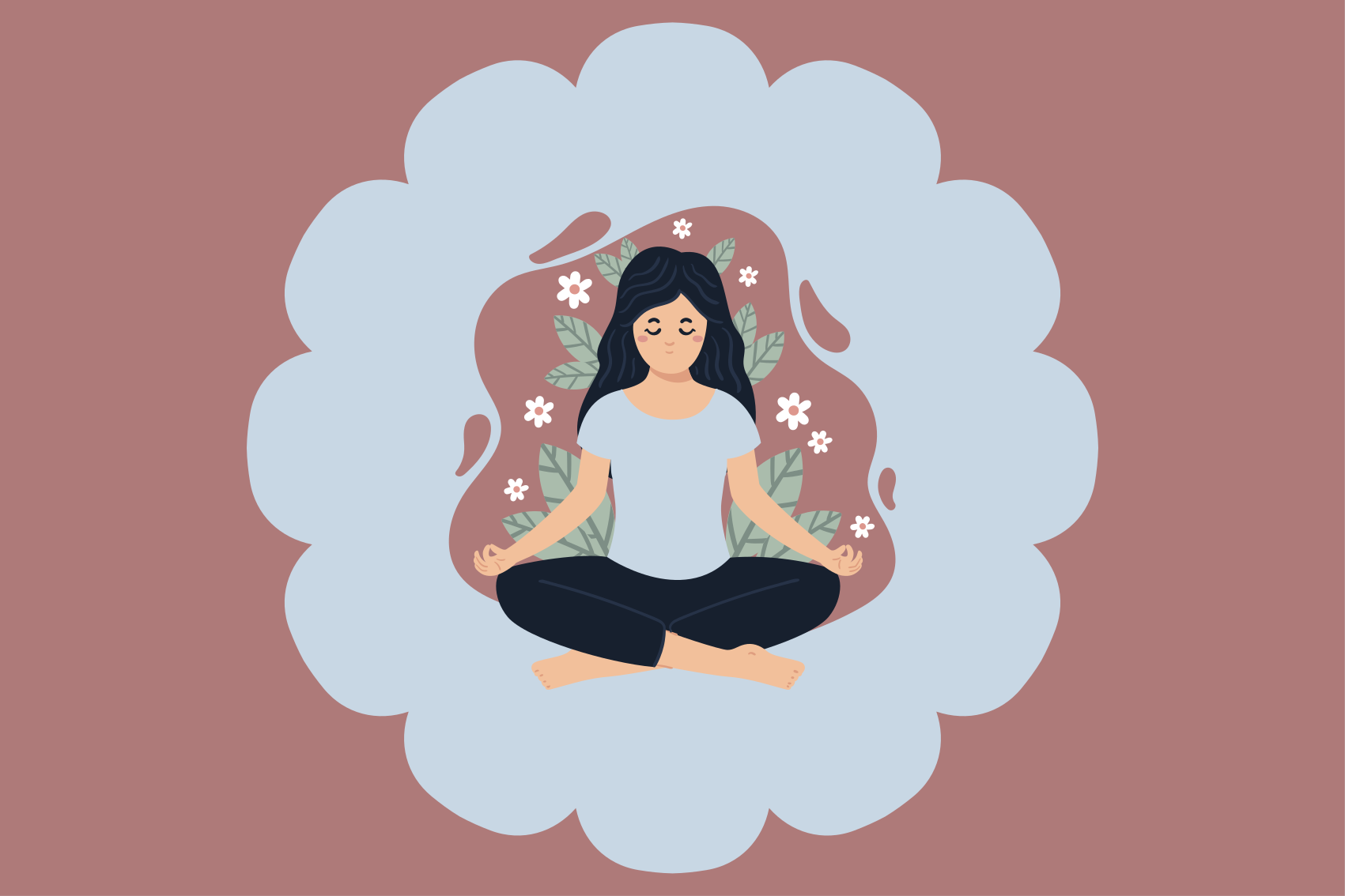 Poster sports illustration de pratique de yoga - TenStickers