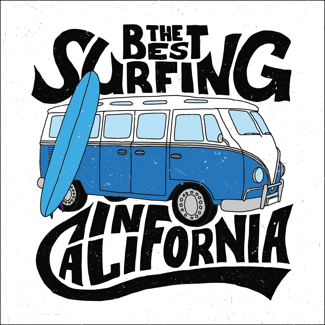Poster sports surfing california van - TenStickers