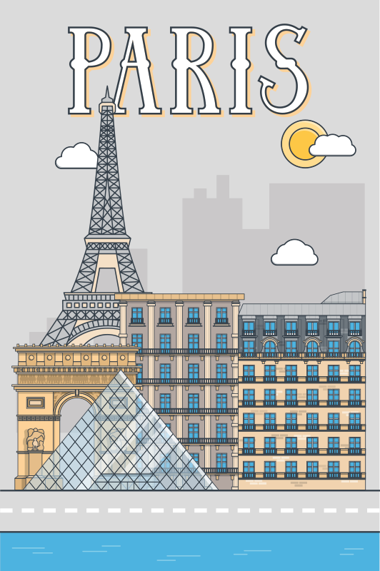 Poster villes et pays paris - TenStickers