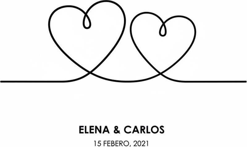 Poster personnalisable cœur en ligne unique - TenStickers