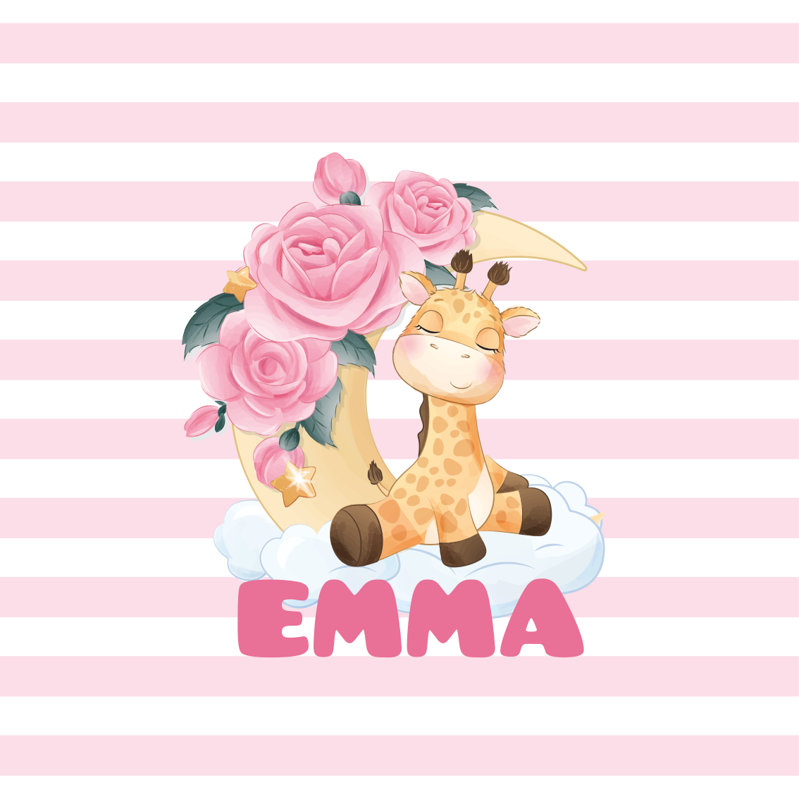 Poster personnalisable portrait de girafe mignon - TenStickers