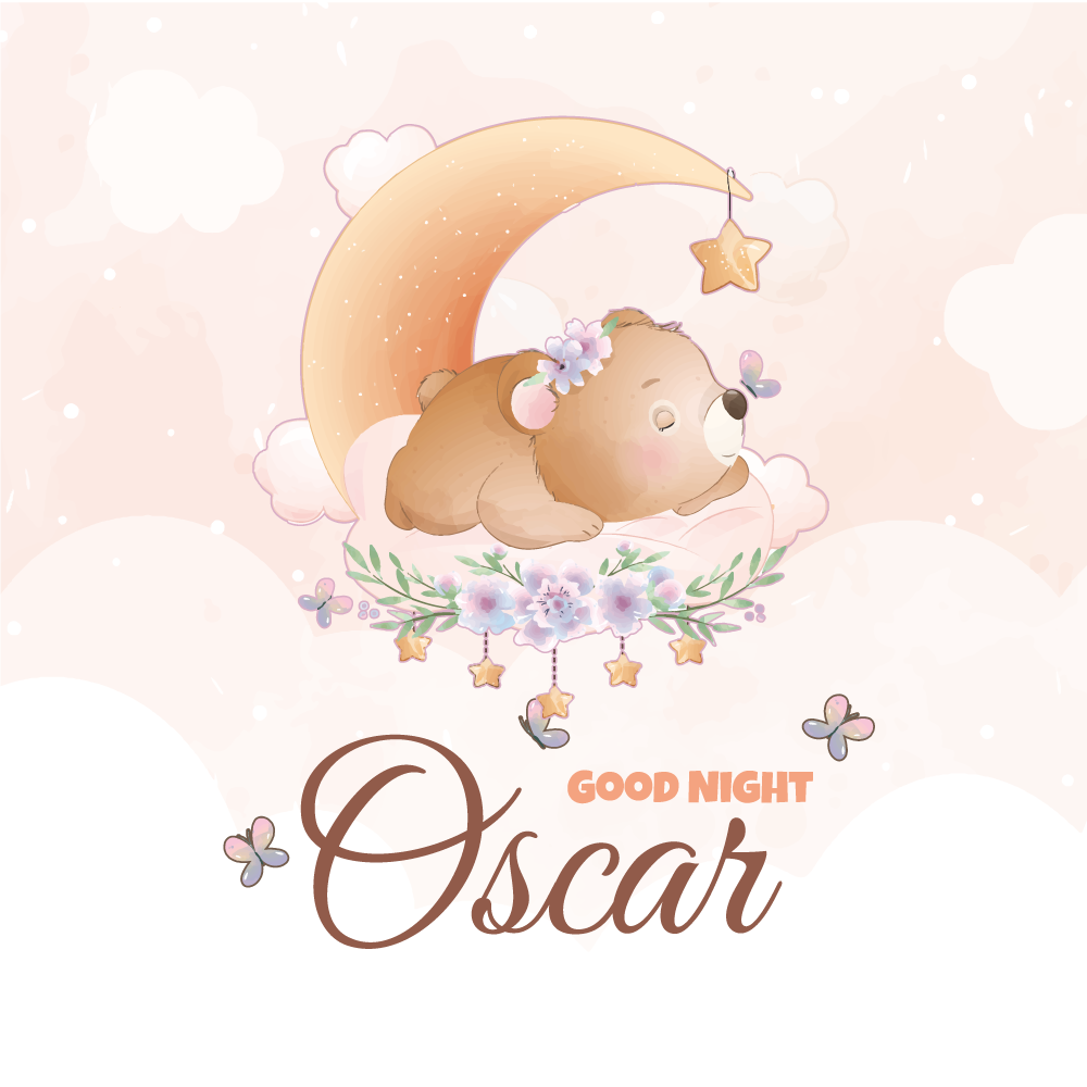Poster personnalisable ourson bonne nuit - TenStickers