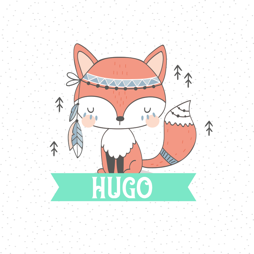 Poster personnalisable figure de renard adorable - TenStickers