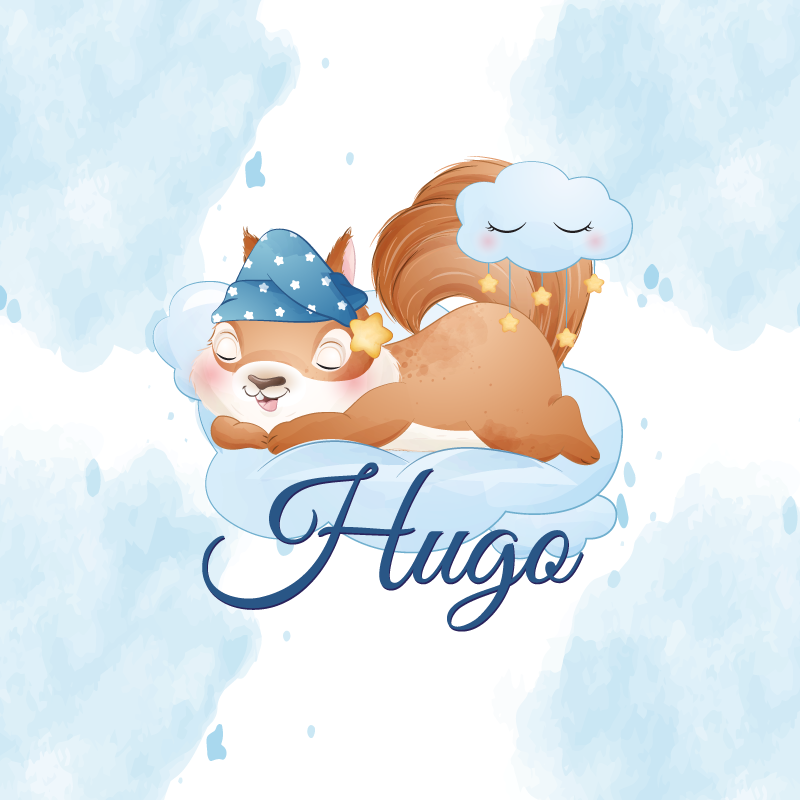Poster personnalisable ecureuil rêvant mignonnement - TenStickers