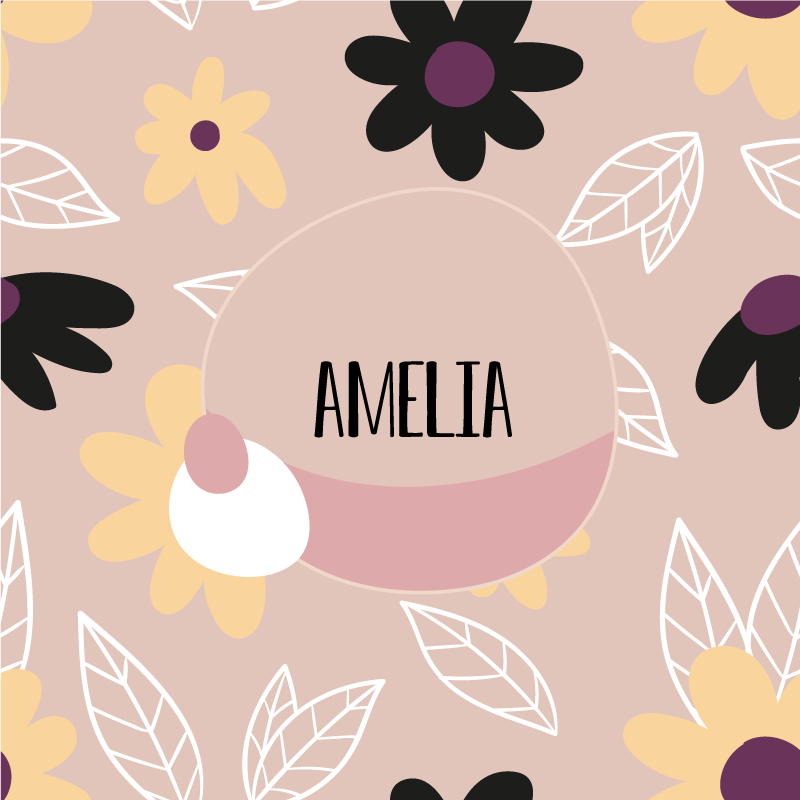 Poster personnalisable création de nom floral - TenStickers