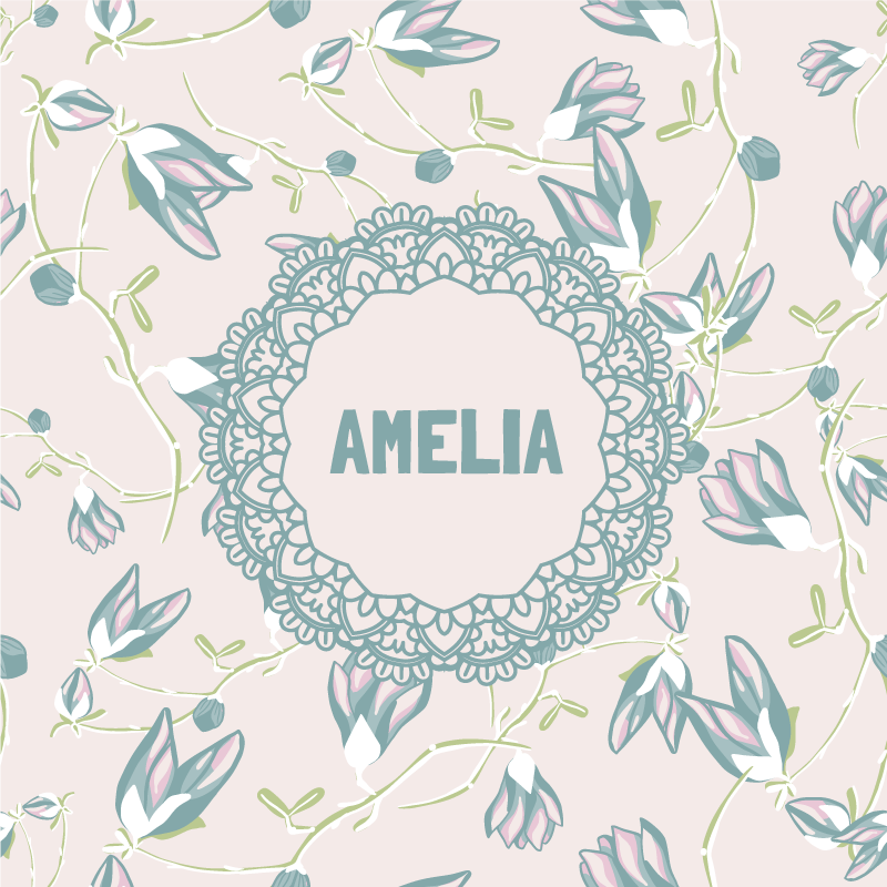 Poster personnalisable design de dentelle florale - TenStickers