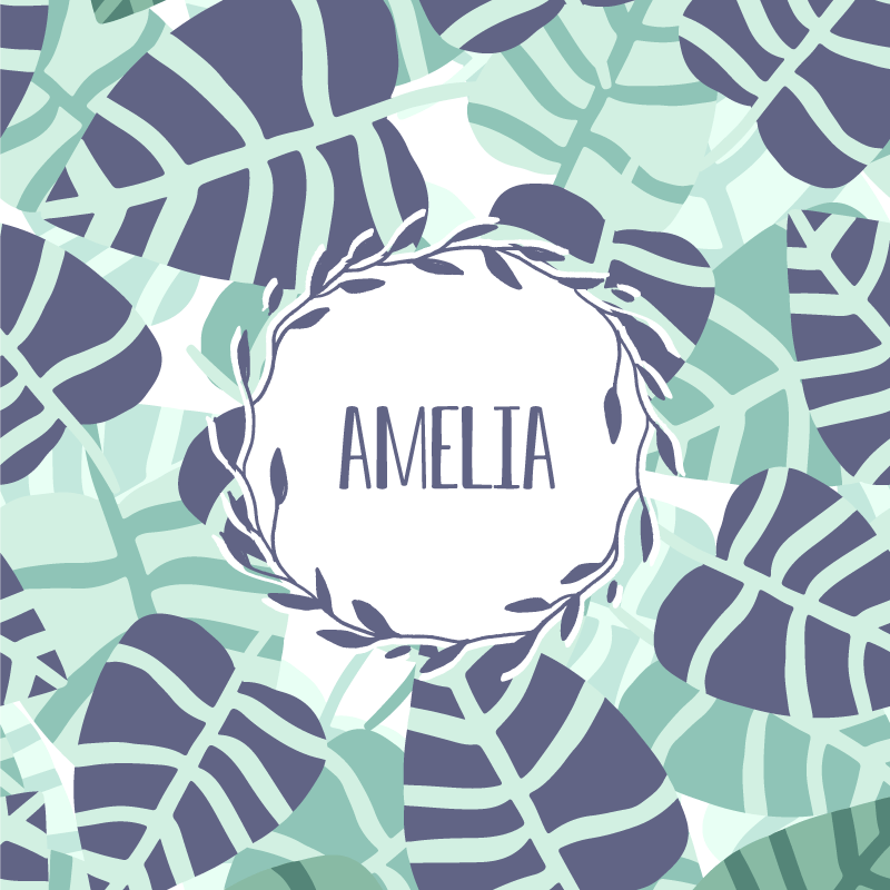 Poster personnalisable motif de feuilles personnalisé - TenStickers