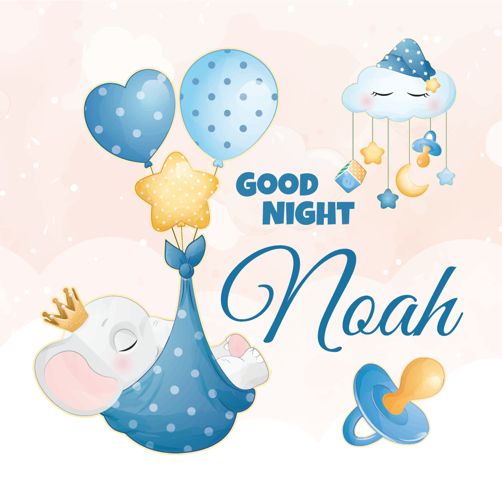 Poster personnalisable Élément de nuit éléphant - TenStickers
