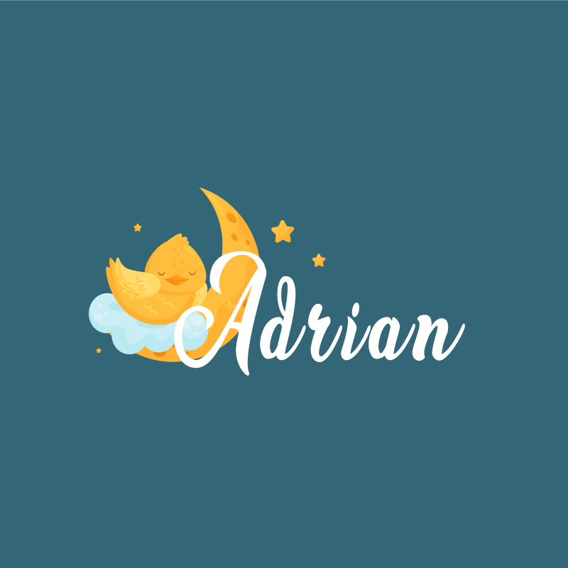 Poster personnalisable poule endormie sur lune - TenStickers