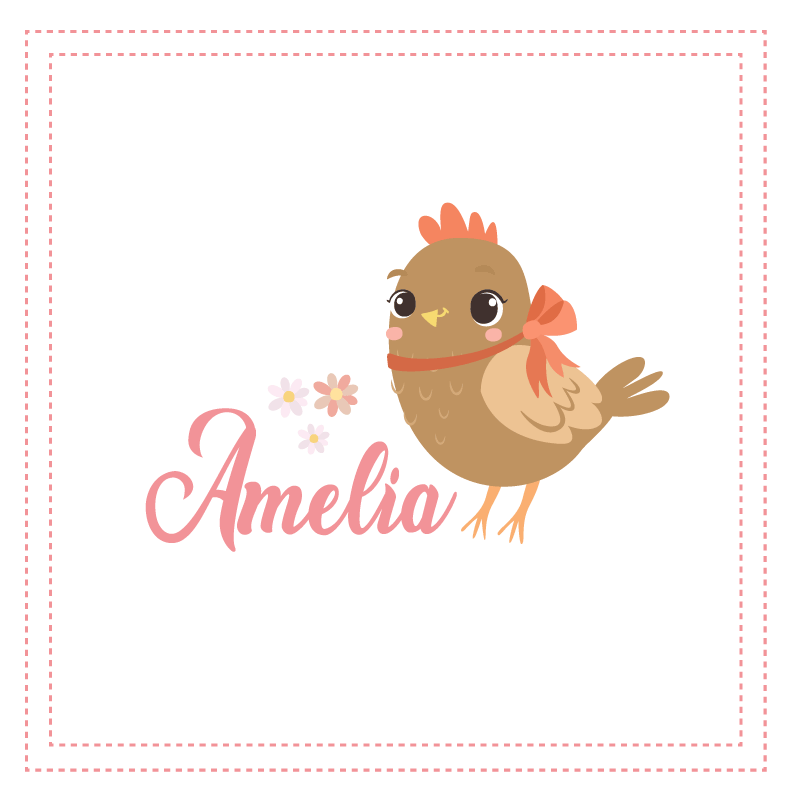 Poster personnalisable personnage d'oiseau mignon - TenStickers