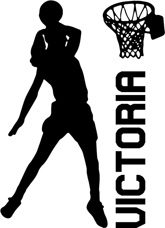 Poster basketball joueuse dunk avec prénom - TenStickers