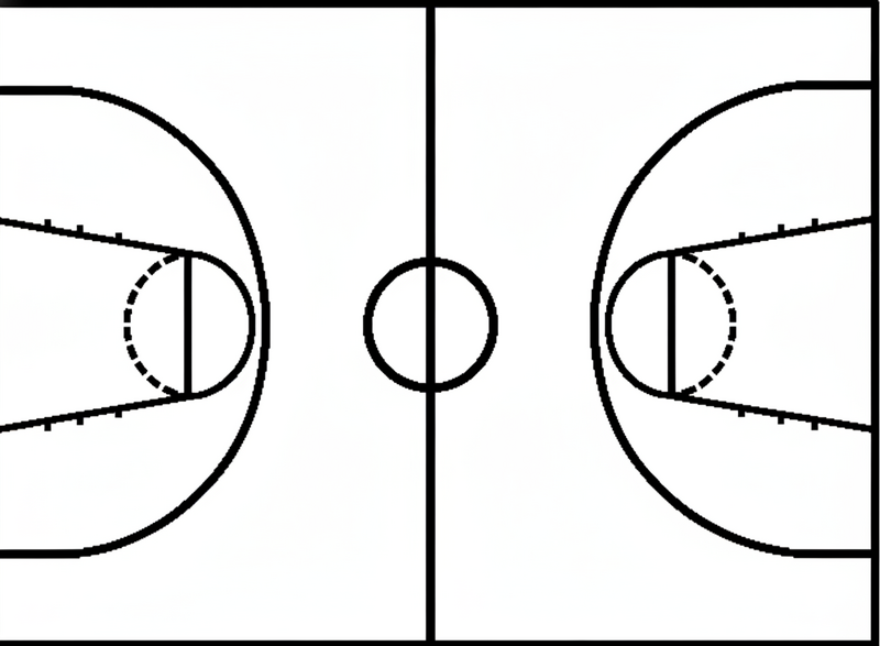 Poster basketball vinyle décoratif terrain de basket - TenStickers