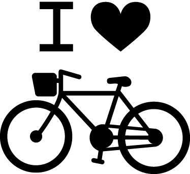 Poster cyclisme i love les vélos décoratif - TenStickers