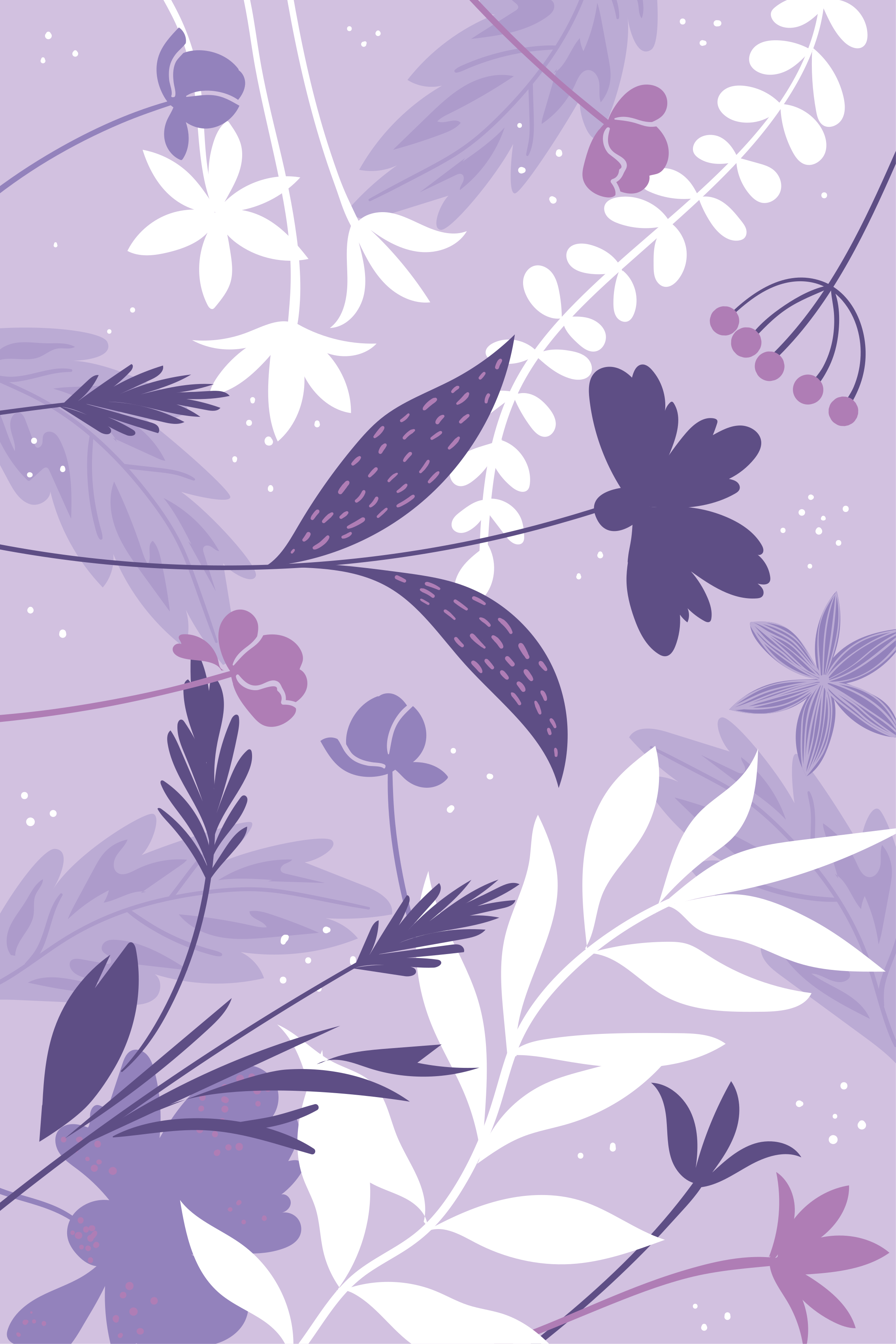 Poster plantes fleurs violettes - TenStickers